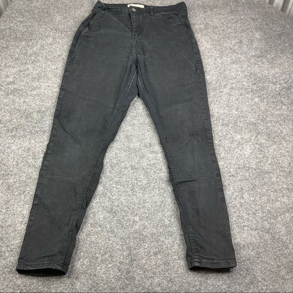 Topshop Denim - Topshop Moto Leigh Black Distressed Skinny Jeans size 34